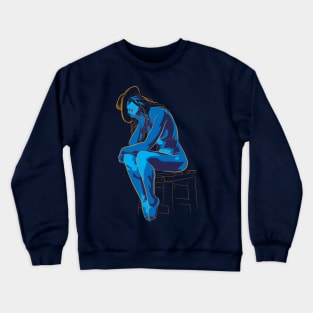 Body art in blue Crewneck Sweatshirt